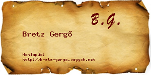 Bretz Gergő névjegykártya